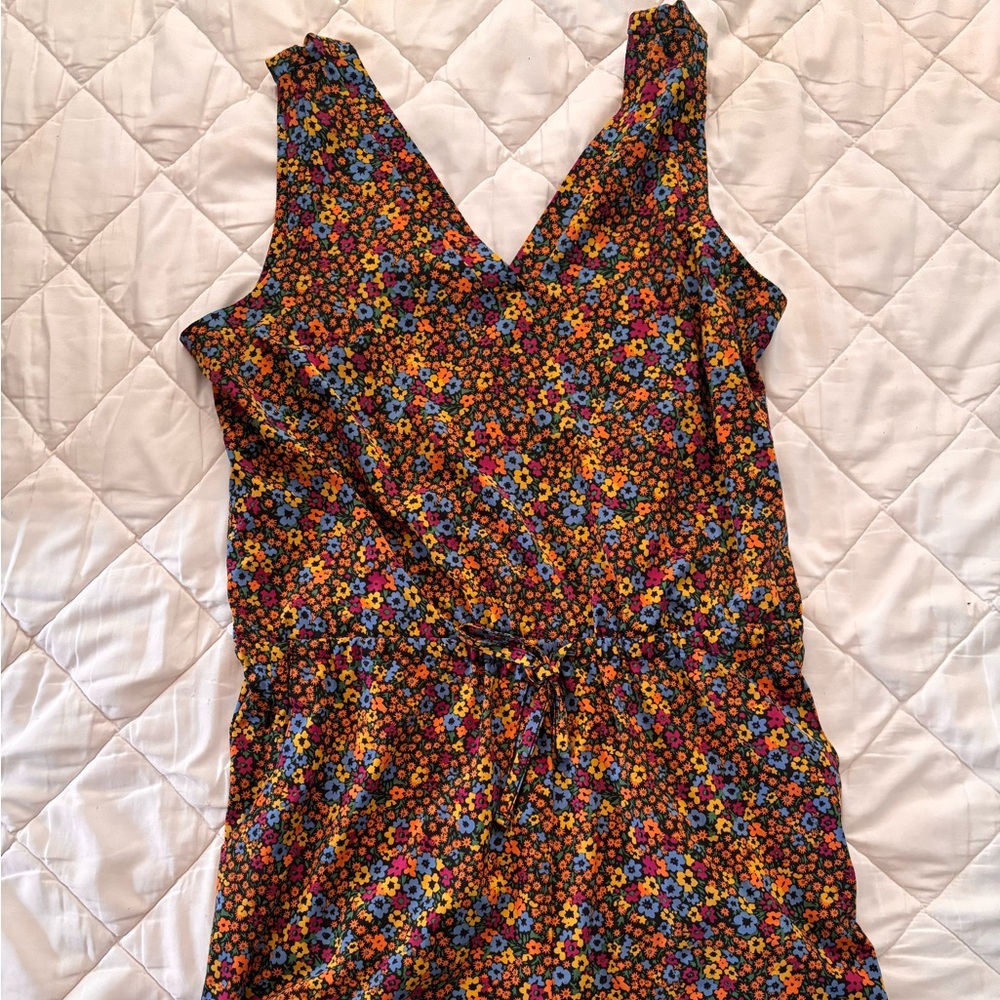 Toad&Co Floral V-Neck Sleeveless Jumpsuit in Black Multi